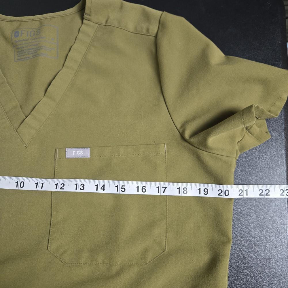 Figs Womens Catarina One Pocket Scrub Top Medium Green Stretch Medical Office - Picture 5 of 6